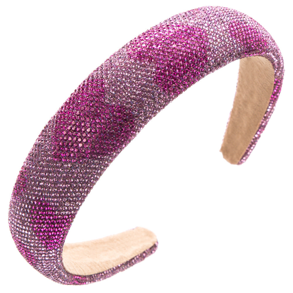 Wholesale Valentine's Day Full Diamond Love Wide Edge Hair Hoops